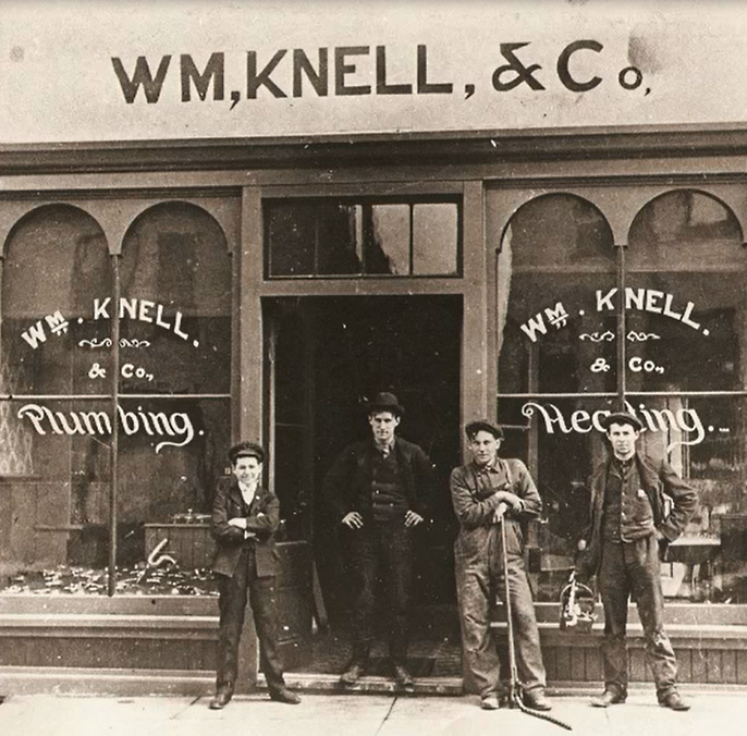 Historic store front - WM, Knell, & Co. signage